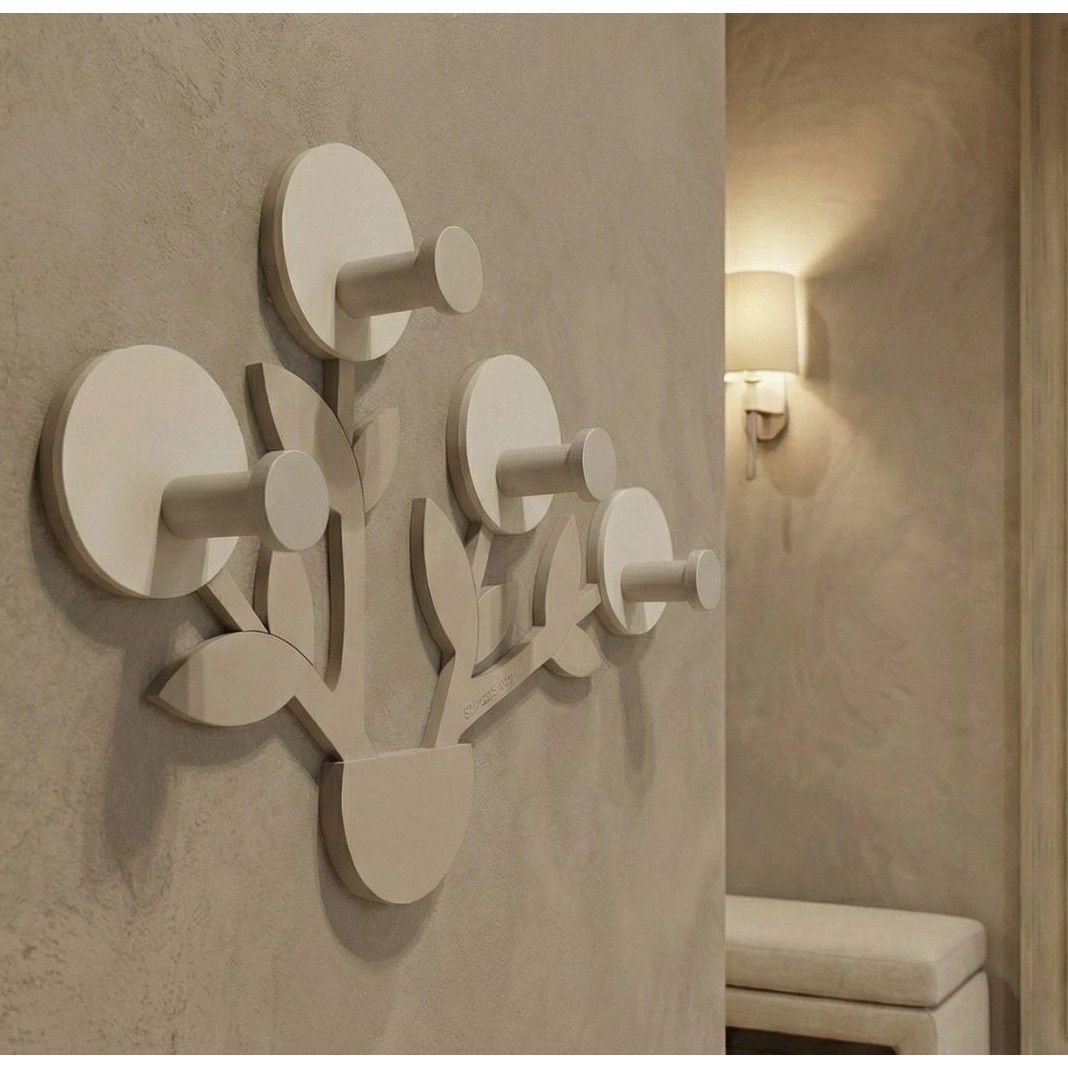  CalleaDesign Appendiabito Francine colore tortora 4 ganci 41x28 Calleadesign